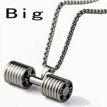 Load image into Gallery viewer, Stainless Steel Dumbbell Necklaces Pendants Men Fitness Barbell CrossFit Charm Necklace Men Gym Jewelry Christmas Gift