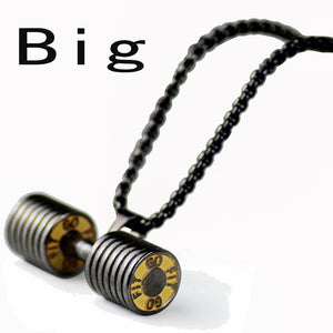 Stainless Steel Dumbbell Necklaces Pendants Men Fitness Barbell CrossFit Charm Necklace Men Gym Jewelry Christmas Gift