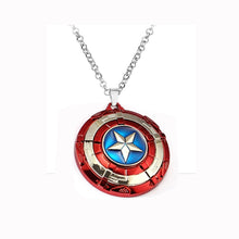 Load image into Gallery viewer, Captain America A Shield necklace rotatable Avengers Infinity War Metal Pendant Link Chain Charm Gifts Movie Jewelry Thonas