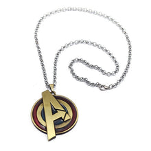 Load image into Gallery viewer, Captain America A Shield necklace rotatable Avengers Infinity War Metal Pendant Link Chain Charm Gifts Movie Jewelry Thonas