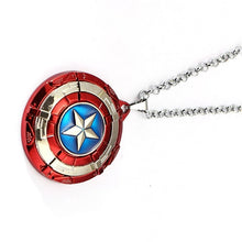 Load image into Gallery viewer, Captain America A Shield necklace rotatable Avengers Infinity War Metal Pendant Link Chain Charm Gifts Movie Jewelry Thonas