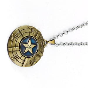 Captain America A Shield necklace rotatable Avengers Infinity War Metal Pendant Link Chain Charm Gifts Movie Jewelry Thonas