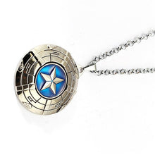 Load image into Gallery viewer, Captain America A Shield necklace rotatable Avengers Infinity War Metal Pendant Link Chain Charm Gifts Movie Jewelry Thonas
