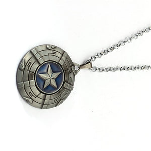 Captain America A Shield necklace rotatable Avengers Infinity War Metal Pendant Link Chain Charm Gifts Movie Jewelry Thonas