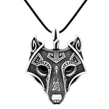 Load image into Gallery viewer, Antique Silver Color Norse Vikings Pendant Necklace For Women Men Norse Wolf Head Necklaces Original Animal Jewelry Gifts A218
