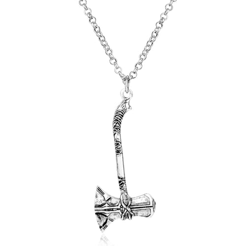MQCHUN Thor Axe Hammer Pendant llaveros Avengers Infinity War Thor Stormbreaker Silver Color Necklace for Men Souvenir
