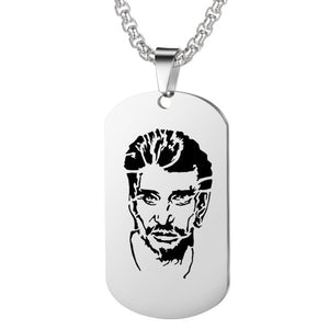 Customized Engraved French Rocker Johnny Hallyday Personalized Photo Necklace Pendant female male bijoux femme