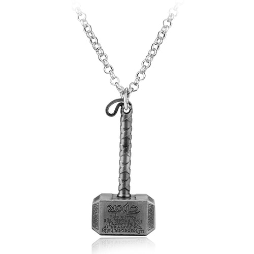 Film Series Movies Thor 2 The Dark World Hammer Statement Necklace Rock Punk Style Men Chain Pendants Necklaces 2 Color