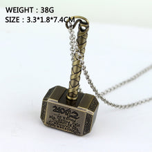 Load image into Gallery viewer, Film Series Movies Thor 2 The Dark World Hammer Statement Necklace Rock Punk Style Men Chain Pendants Necklaces 2 Color